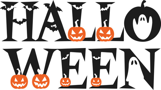 Halloween silhouette vector art illustration 