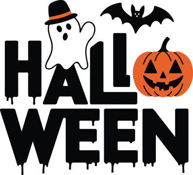 Halloween silhouette vector art illustration 