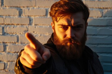 Poster - A man with a beard looking directly at the camera.