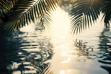 Poster - A palm tree with natural light shining through its leaves, perfect for use in travel or nature-inspired designs.