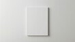 © stock.finder - Blank white canvas hanging on a white wall. Minimalist design template for art and posters.