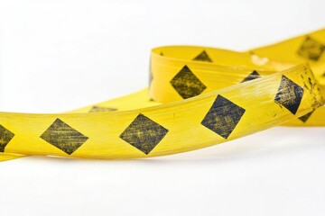 Aufkleber - A close-up view of a yellow caution tape, often used for warning or blocking off areas.