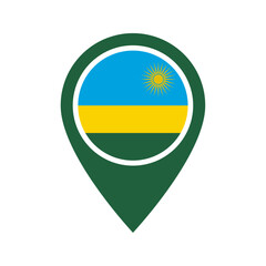 Wall Mural - Rwanda flag location icon