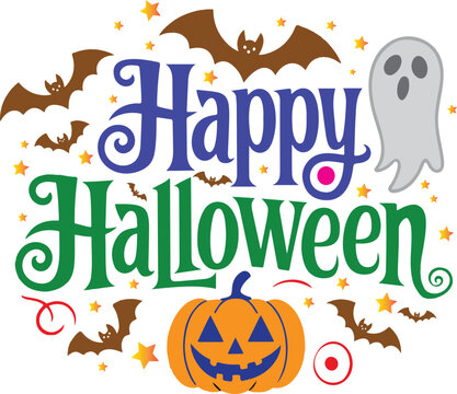 Halloween silhouette vector art illustration 