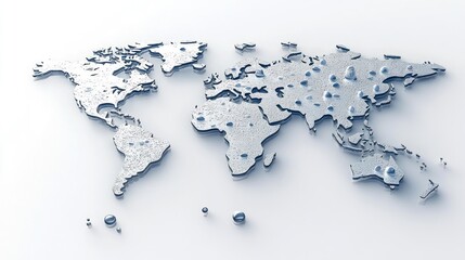 Poster - A 3D map of the world with a sleek, modern design, emphasizing geography and global connections.