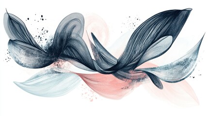 A creative hand-drawn abstract doodle, with soft curves and flowing organic shapes, displayed on a clean white canvas for a modern artistic look