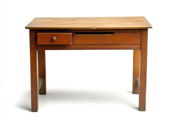 Poster - A simple wooden desk with a drawer on top, perfect for home office or study use.