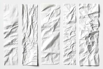 Poster - Four crumpled papers on a white surface.