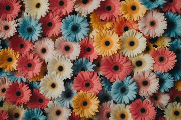 Canvas Print - A group of vibrant flowers gathered together, perfect for decorating or gift-giving.