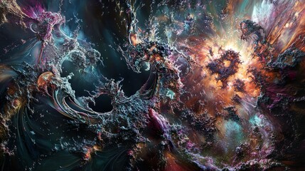 Canvas Print - Cosmic Abstract Art: A Journey Through the Nebula