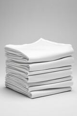 Aufkleber - A stack of folded white sheets on a table, suitable for various uses such as decoration or reference.