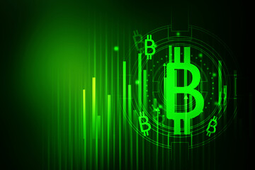 Poster - 2d illustration bitcoin sign currency
