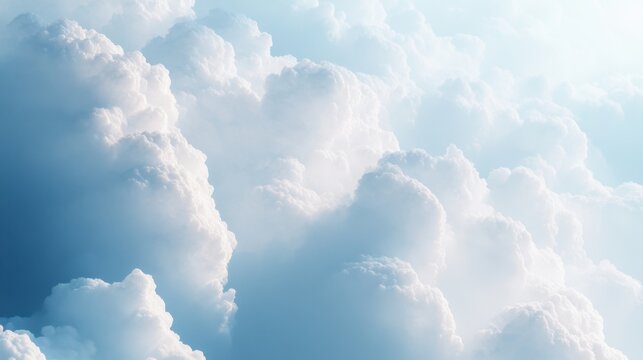 A smooth gradient of cloud-like formations in pastel white and blue, transitioning into each other, evoking a calm and serene atmosphere
