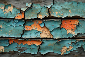 Macro photography of peeling paint on old wood