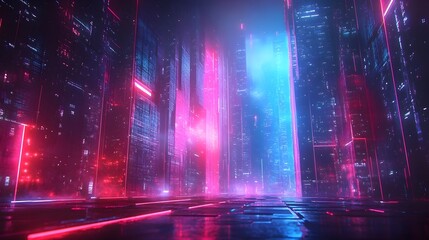 Poster - Visually captivating neon infused futuristic gaming backdrop featuring vibrant colors glowing accents and dynamic digital graphics creating an electrifying and immersive environment