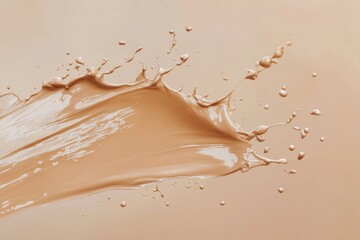 Poster - A close-up shot of a liquid splash on a white surface, suitable for use in backgrounds or as an eye-catching design element.
