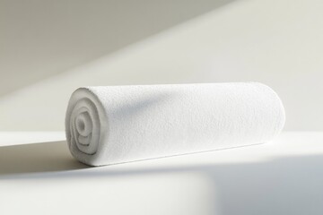 Poster - A collection of white towels sits on top of a table, ready for use.
