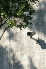 Poster - A camera mounted on a tree wall, simple and straightforward.