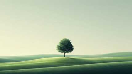 Wall Mural - Lonely Tree in Field.