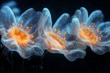 Aufkleber - An underwater scene in the deep ocean,