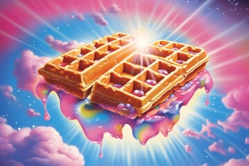 Poster - Waffle food confectionery medication.