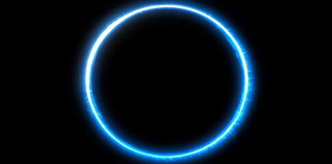 Poster - With a transparent blue glow background, this circle holographic display looks futuristic and futuristic
