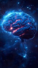 Wall Mural - human brain: a cosmic journey of thought