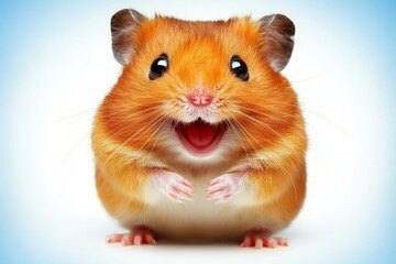 Wall Mural - Stock photo of hamster on a light background.