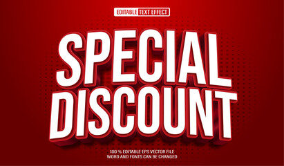 Poster - Editable 3d text style effect - Special Discount text effect Template