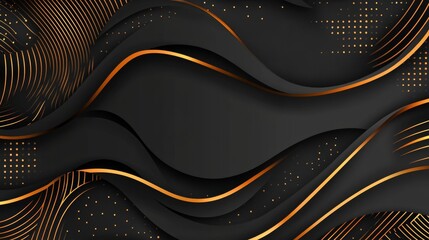 Poster - Stunning black and gold lines on a gradient background