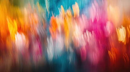 Poster - An abstract visual feast of bold, vivid colors, softened by gentle blurring, creating an artistic representation of energy and movement