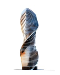 Poster - Twisted Modern Skyscraper Architectural Design Concept on White Background