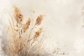 Sticker - Dried flower watercolor background painting backgrounds plant.