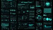 © Антон Сальников - A futuristic motion graphic user interface head-up display template with an overlay of digital data telemetry information at the bottom