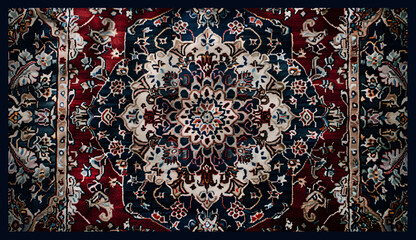 Wall Mural - Persian carpet with intricate floral patterns