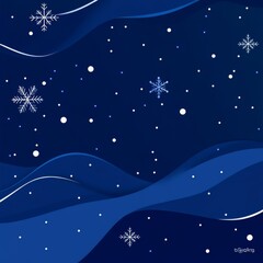 Poster - Snowflakes on an abstract navy blue background during Christmas.