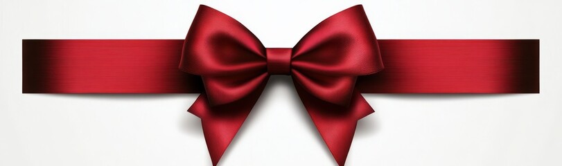 Canvas Print - The real-time, realistic gift bow has a red ribbon isolated. Perfect for cards, banners, valentines, or shopping sales. You can change the color to fit your own needs.