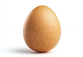 Canvas Print - A single brown egg isolated on a white background.