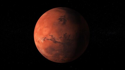 Wall Mural - planet mars rotating in space, the red planet