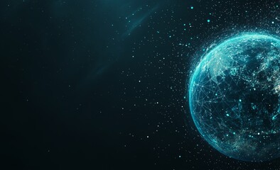 Poster - Digital globe and hud with icons, metaverse and global connections