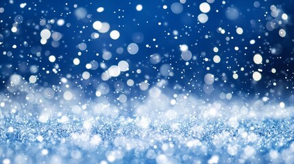 Wall Mural - an abstract neon holiday background in blue bokeh, with a graphic overlay
