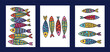 © vyazovskaya - Sea cards and posters collection for kids. Cartoon fish. Hand drawn illustration. Ideal for greeting cards, t-shirts design, decor for nursery.