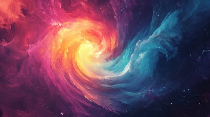 Poster - Bright, swirling colors in an abstract design, with soft edges blending into one another to create a vibrant, dream-like effect