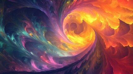 Poster - Bright, swirling colors in an abstract design, with soft edges blending into one another to create a vibrant, dream-like effect