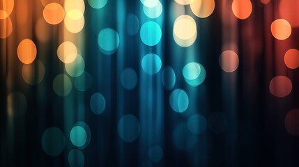 Canvas Print - Abstract background with multicolored bokeh lights and vertical streaks, creating a vibrant and dynamic atmosphere with warm and cool tones.