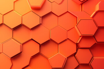 Orange gradient background with embossed octagon,.