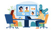 © NooPaew - A virtual team-building session where remote employees collaborate on challenges and share personal stories to build trust and communication.