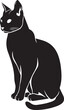 © RAJAN - vector silhouette image of a cat sitting on a white background Art & Illustration