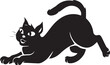 © RAJAN - vector silhouette image of a cat sitting on a white background Art & Illustration