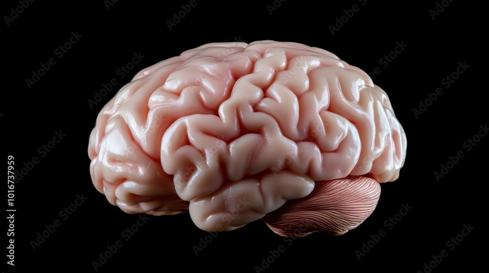 Close-up of a realistic human brain model showcasing detailed anatomy ...